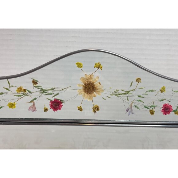 Handcrafted Pressed Flower Glass Wall-Mounted Organizer With Metal Frame - Picture 3 of 14